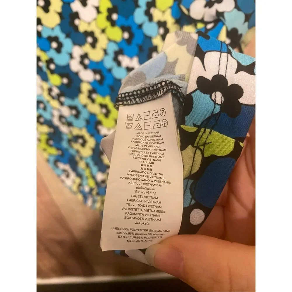 Michael Kors Large blue green floral top t-shirt women’s